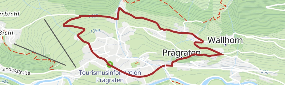 Route map: Prägratner Dorfrundwanderweg